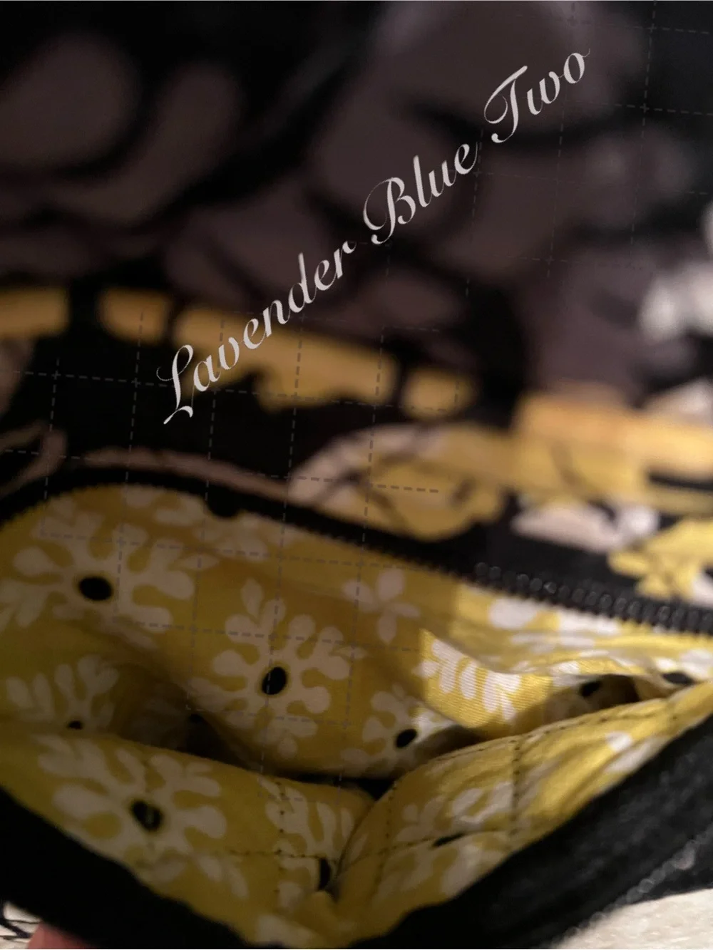 VERA BRADLEY Baroque 2008 Zipper Hipster Crossbody Black Yellow Y2K Floral